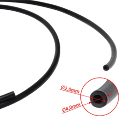 Tubo teflón 2mmx4mm Manguera PTFE para 1.75mm Color negro 1 METROS manguera C18 31187