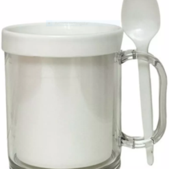 TRANSPARENTE ALTA TAZA PLASTICA SIN POLIMERO NI CUCHARA