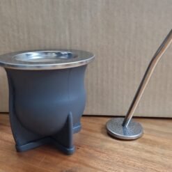 GRIS MATE LASERABLE con bombilla acero inoxidable