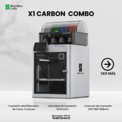 X1 Carbón Combo 256x256x256 Impresora 3D FDM Bambu Lab